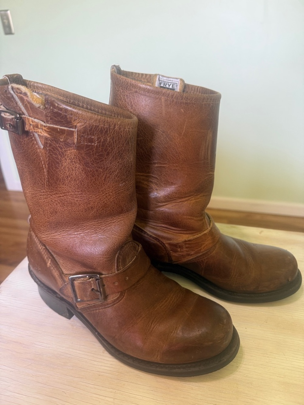 Frye Brown Leather Engineer Boots - women’s